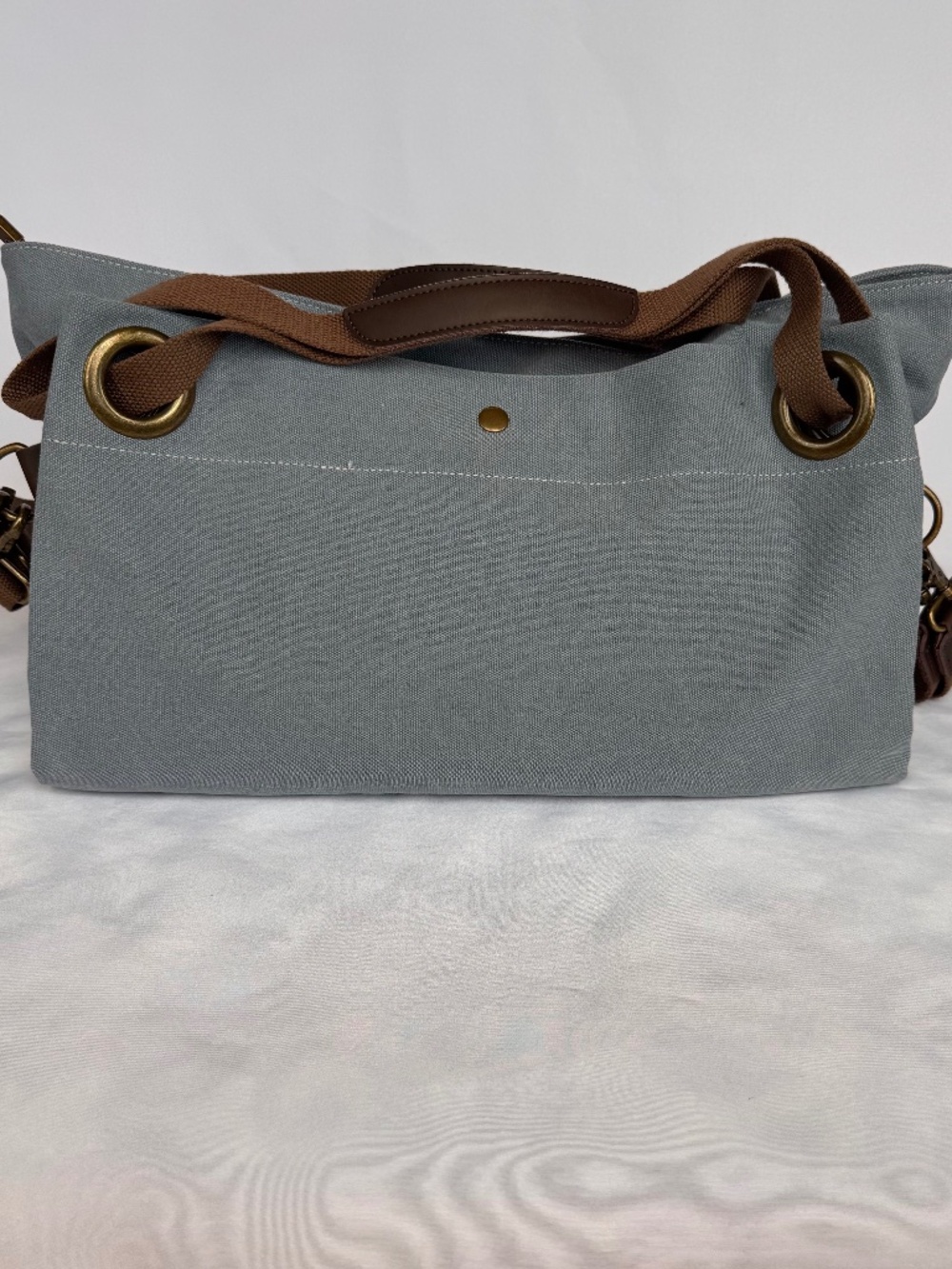 Zede Paris Pont-des-Arts Washed Canvas Crossbody Bag - Blue - Picture 2 of 8